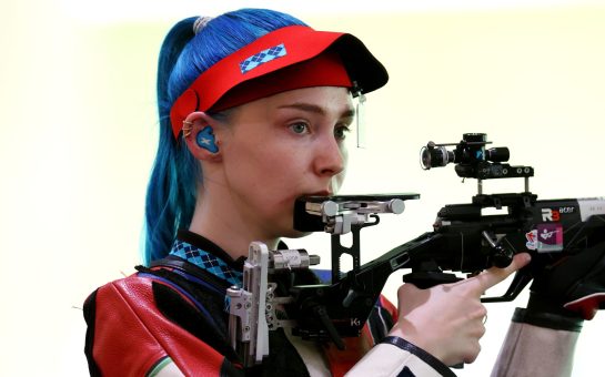 Seonaid Mcintosh during the Tokyo 2020 Olympic Games at the Asaka Shooting Range in Tokyo