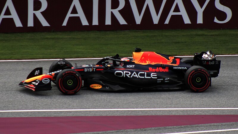 The Red Bull car on the track at Austria