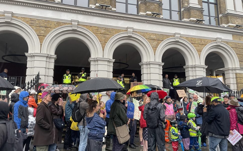 Save Our Safer Streets Protestors Outside Tower Hamlets Town Hall