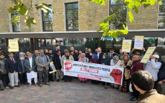 Protesters Gather outside Tower Hamlets Town Hall on September 13th