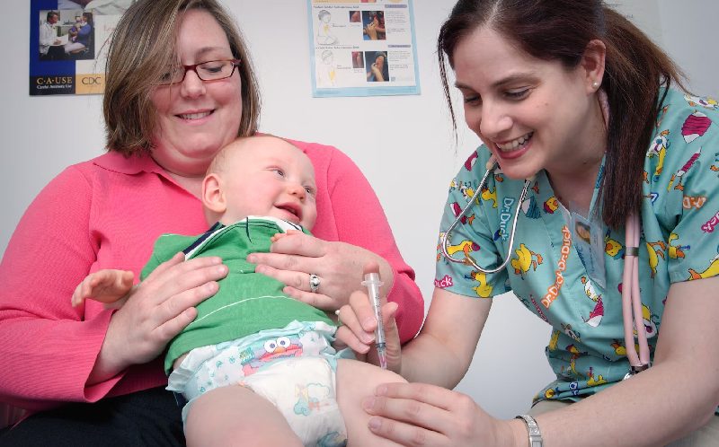 Baby getting a vaccine