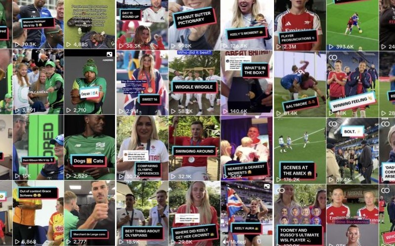 Screenshots of women's sport and female athletes