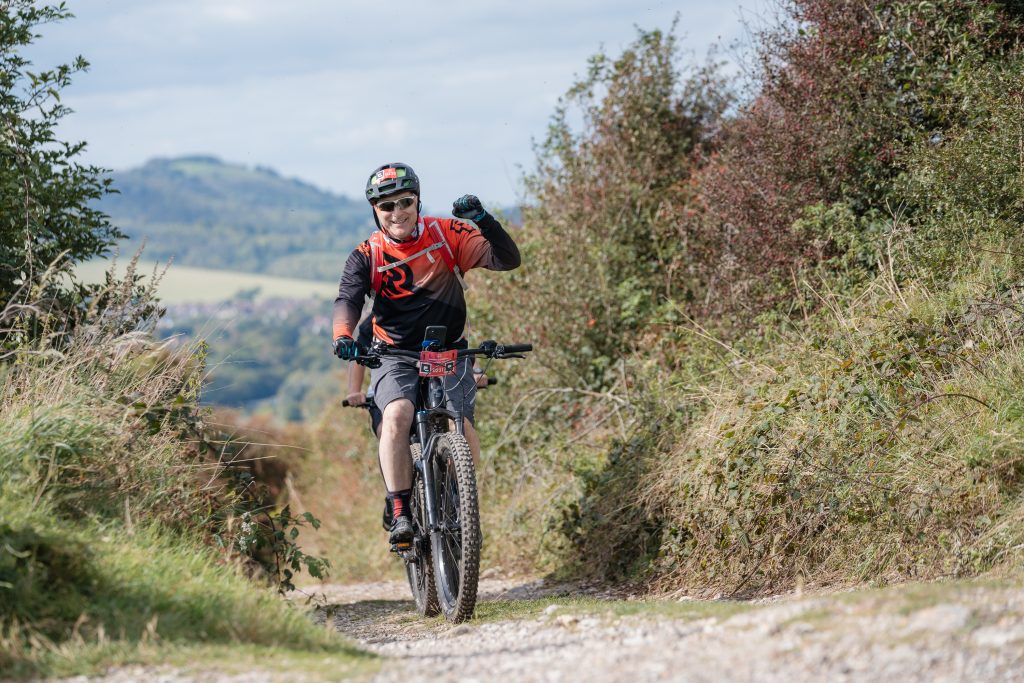 Off road bike rider from London to Brighton