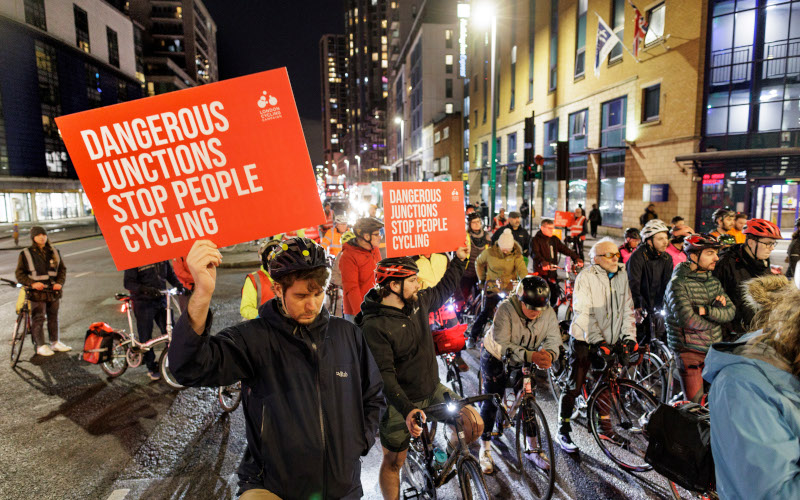 Cyclists protest at dangerous Stratford High Street junction