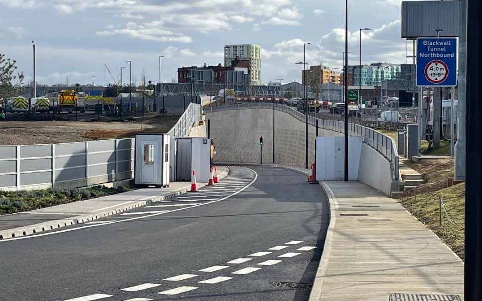 The entrance to the Silvertown Tunnel ahead of opening