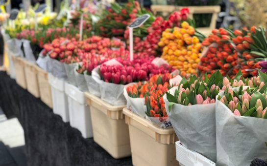 Flowers at a market stall